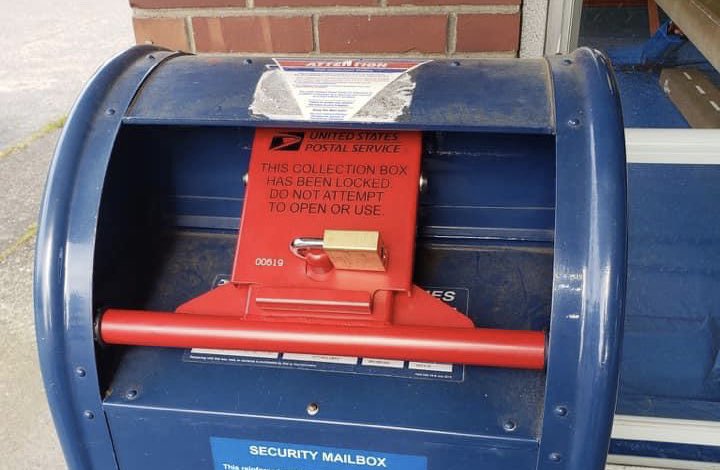 Locked USPS mailbox