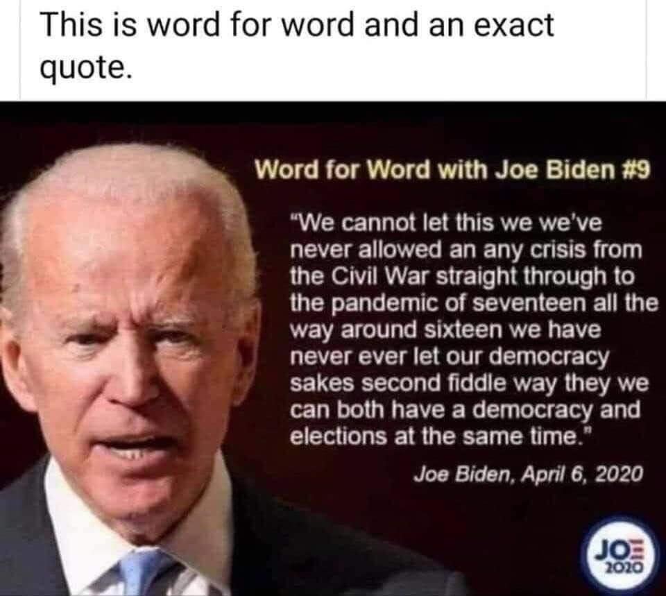 Did Biden Make This Statement About Democracy During a Pandemic? |  Snopes.com
