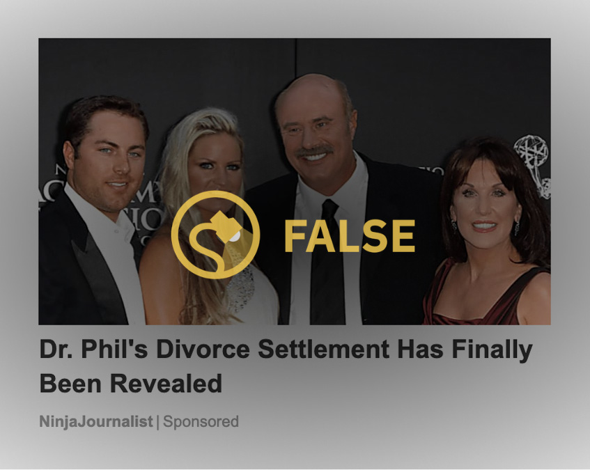 Dr Phil Divorce Settlement Phil's McGraw Has Finally Been Revealed Debbie Higgins Robin Million $1