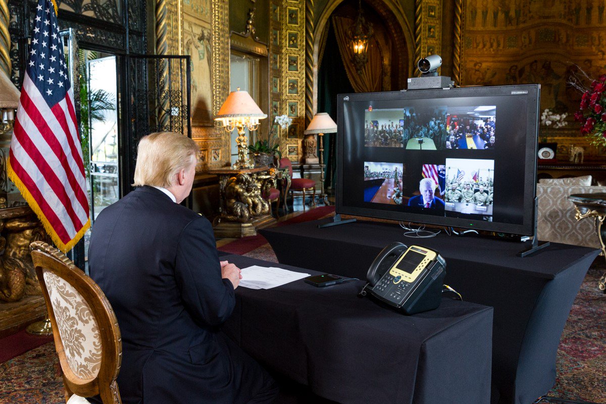 donald trump military coup president mar-a-lago mar a lago video conference military US U.S. american army navy air force marines coast guard