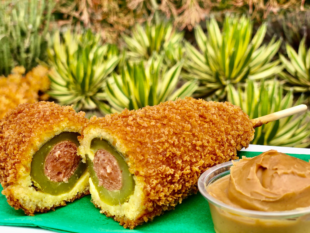 Disneyland Resort announced a pickle hot corn dog with panko crust and peanut butter.