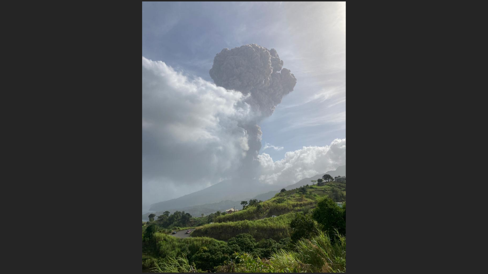 volcano on st. vincent erupts