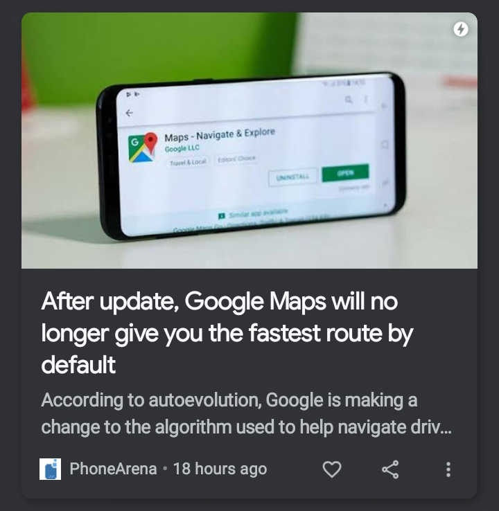 Google Maps will update its app to no longer show the fastest route but instead show fuel-efficient and eco-friendly routes for navigation.