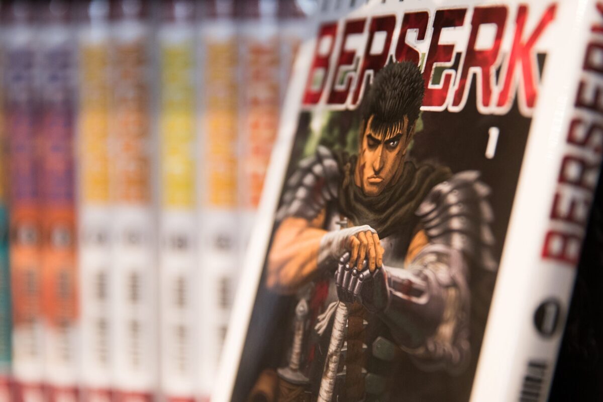 Books from the Berserk manga collection by Kentaro Miura