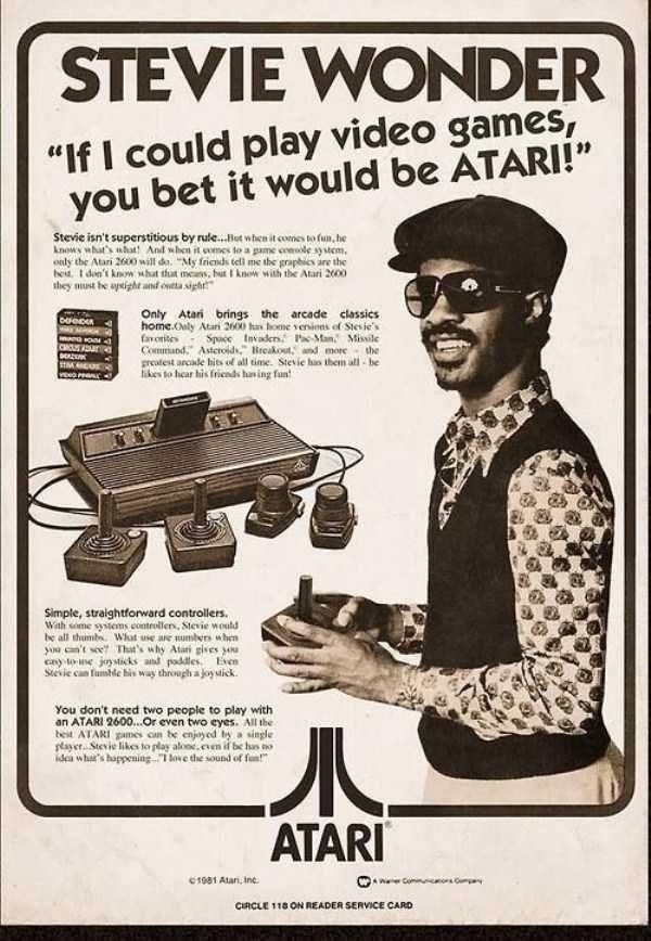 Stevie Wonder Atari ad