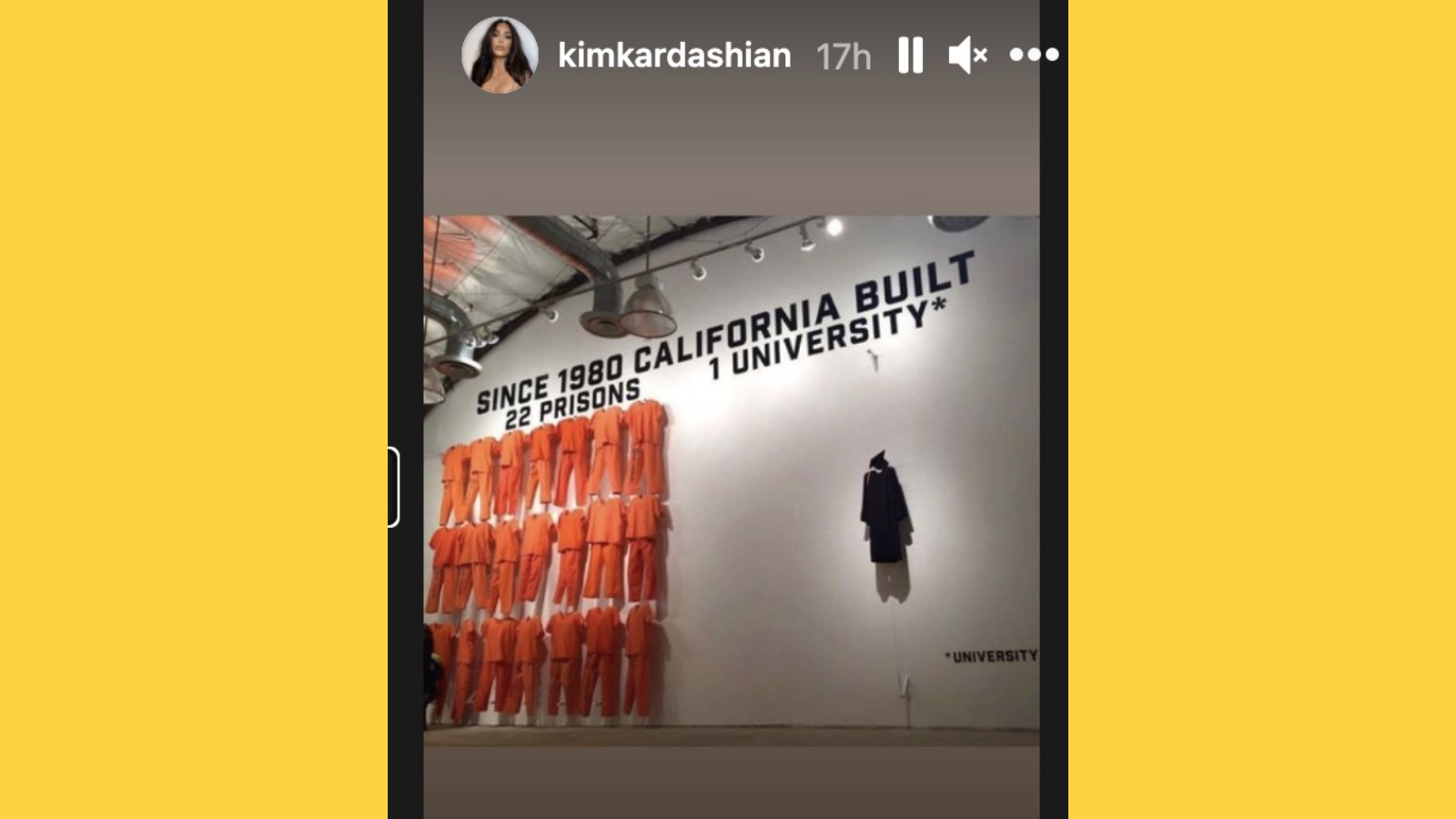 screenshot of kim kardashian instagram story