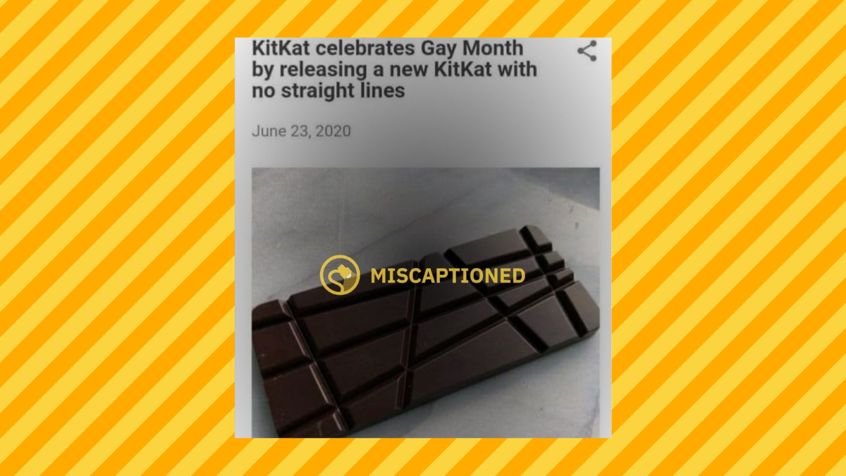 Kit Kat celebrates Gay Month by releasing a new Kit Kat bar with no straight lines?