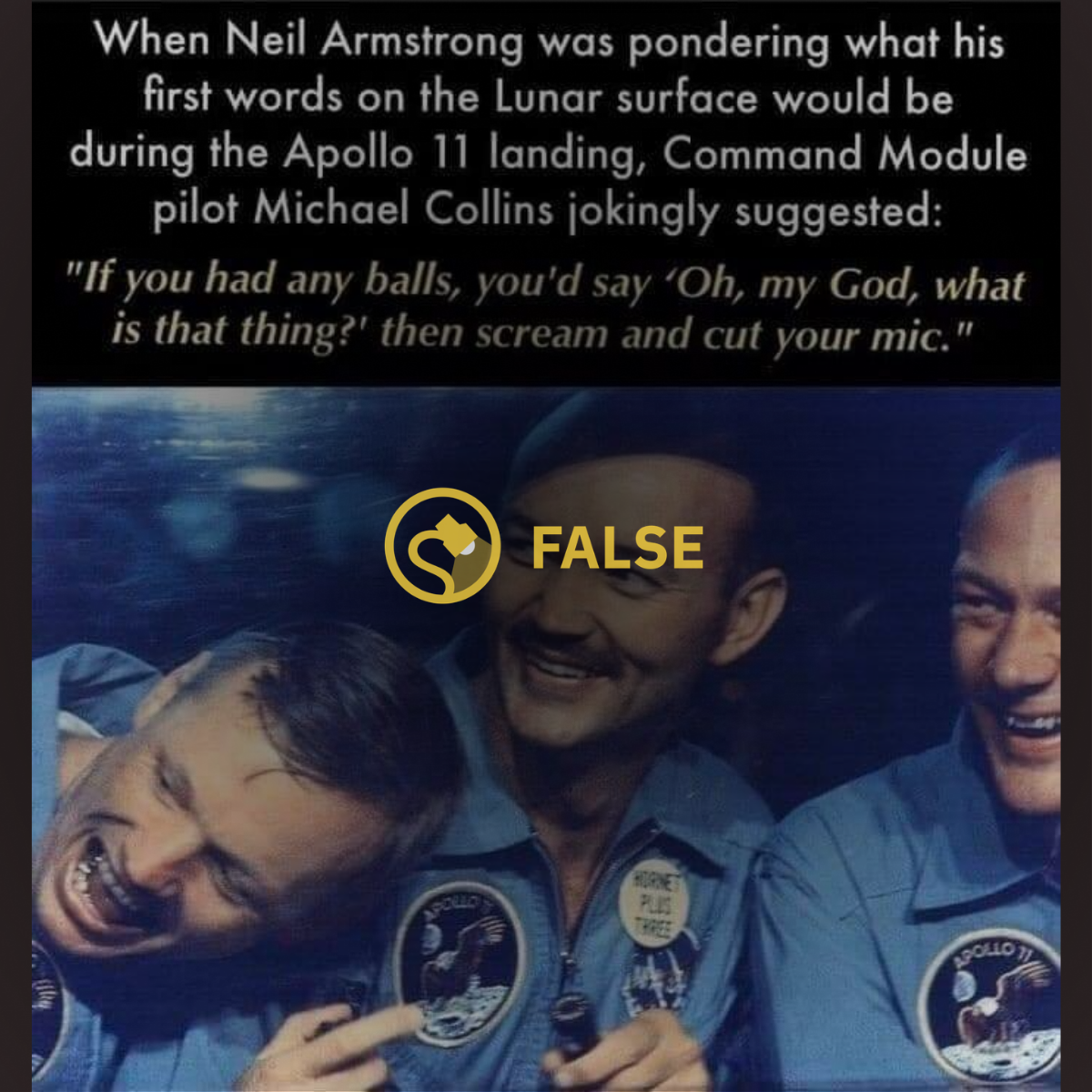 Meme of michael collins and neil armstrong