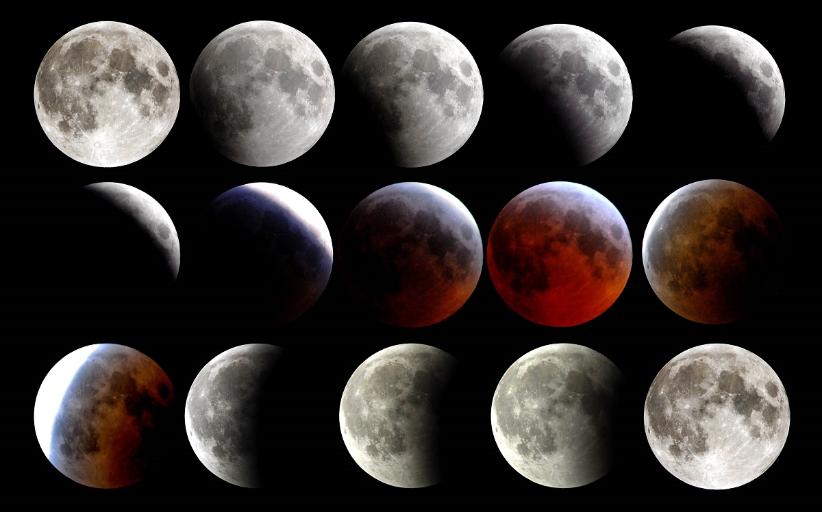 Blood red supermoon lunar eclipse