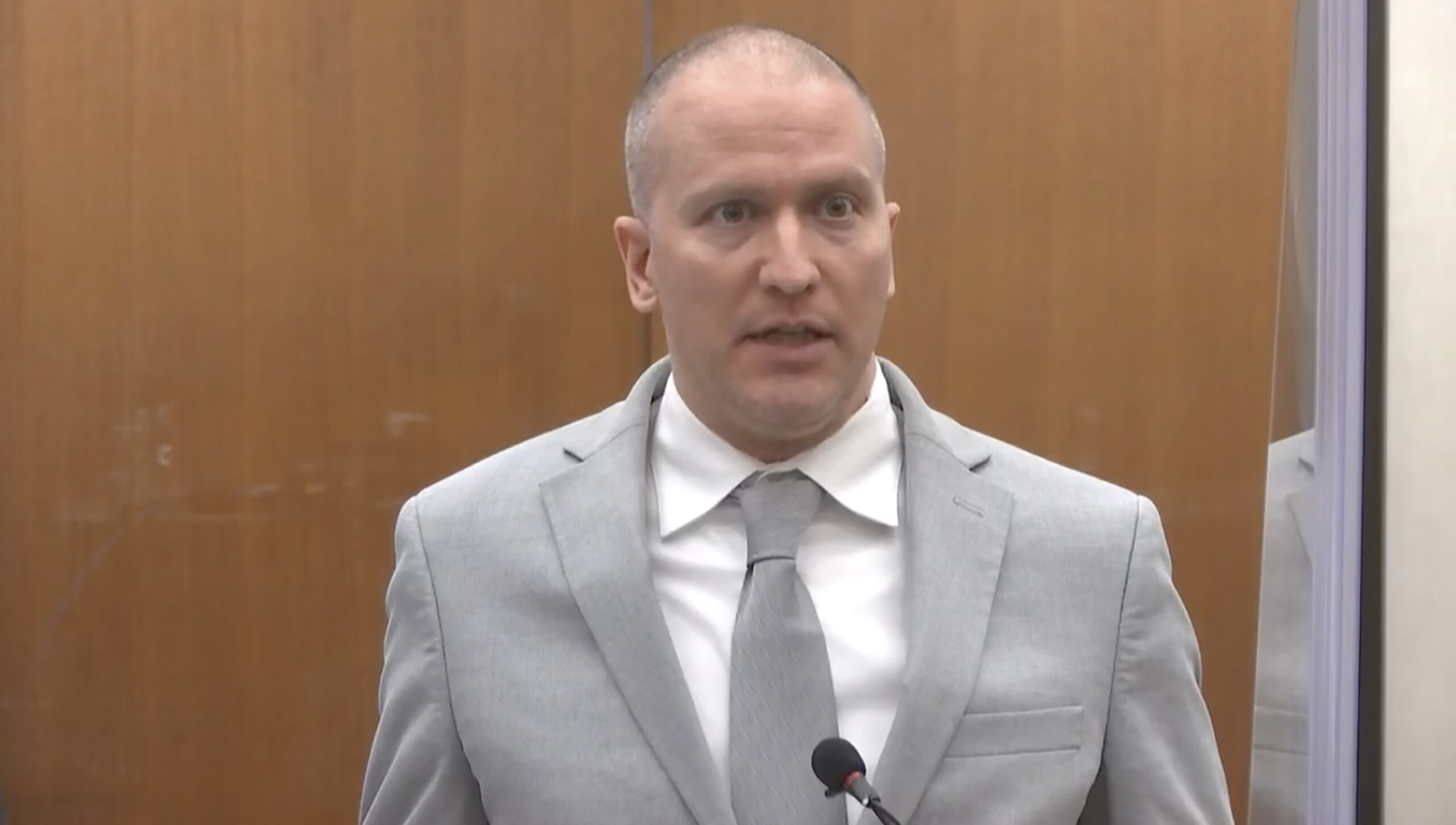 In this image taken from video, former Minneapolis police Officer Derek Chauvin addresses the court as Hennepin County Judge Peter Cahill presides over Chauvin's sentencing, Friday, June 25, 2021, at the Hennepin County Courthouse in Minneapolis. Chauvin faces decades in prison for the May 2020 death of George Floyd. (Court TV via AP, Pool)