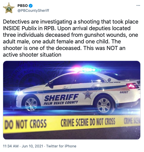 Shooter, two others dead in Florida Royal Palm Beach supermarket shooting