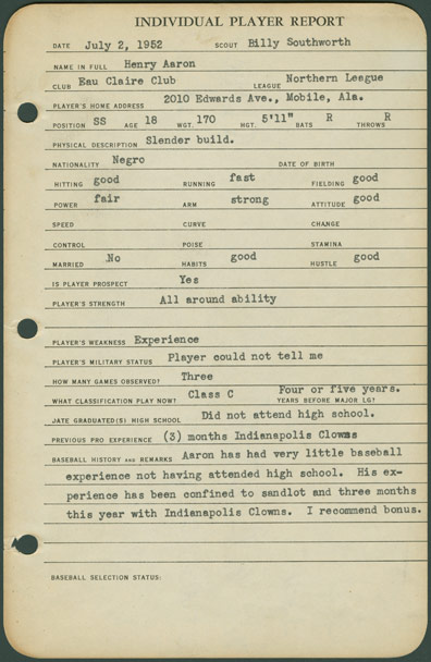 Hank Aaron scouting report