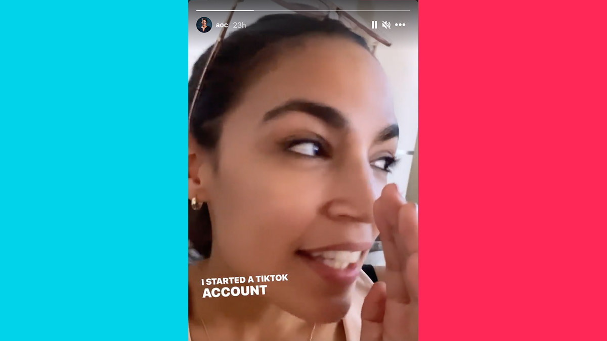AOC joined TikTok under a mystery name Alexandria Ocasio Cortez Instagram Stories.