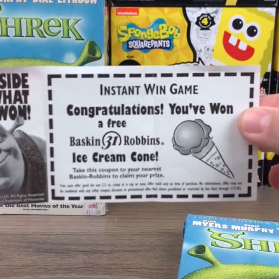 TikTok user Wyatt Matterz is on the hunt for a Shrek Kia Sedona minivan in instant win prize game cards from 2001 and 2002 on TikTok.