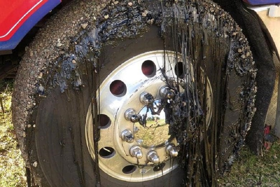 melted tire