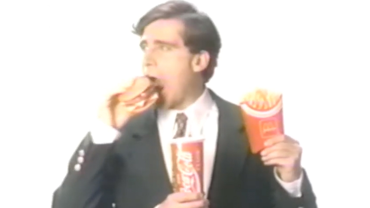 Steve Carell once starred in an ad for McDonald's and advertised a new deal in a TV commercial.
