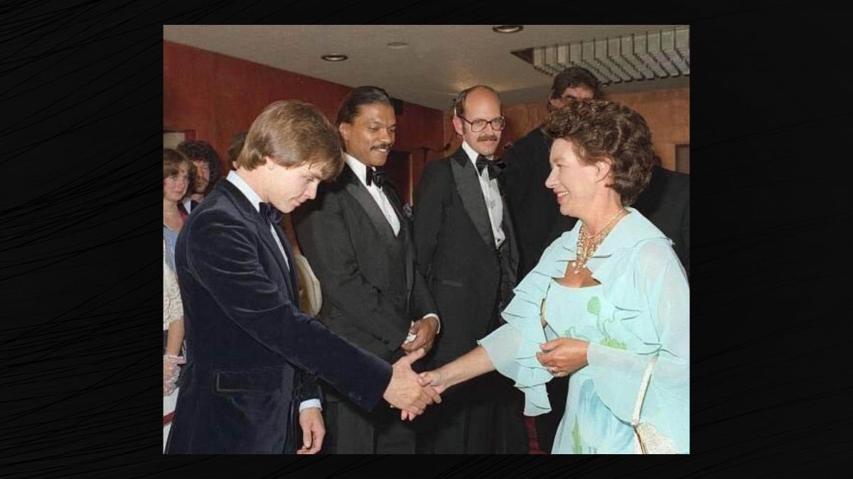 The claim is that actor Billy Dee Williams pranked Mark Hamill by telling him before a meeting with Princess Margaret that making direct eye contact with a royal was punishable by imprisonment in the Tower of London. This resulted in a photograph in which Hamill can be seen looking down as he meets the princess.