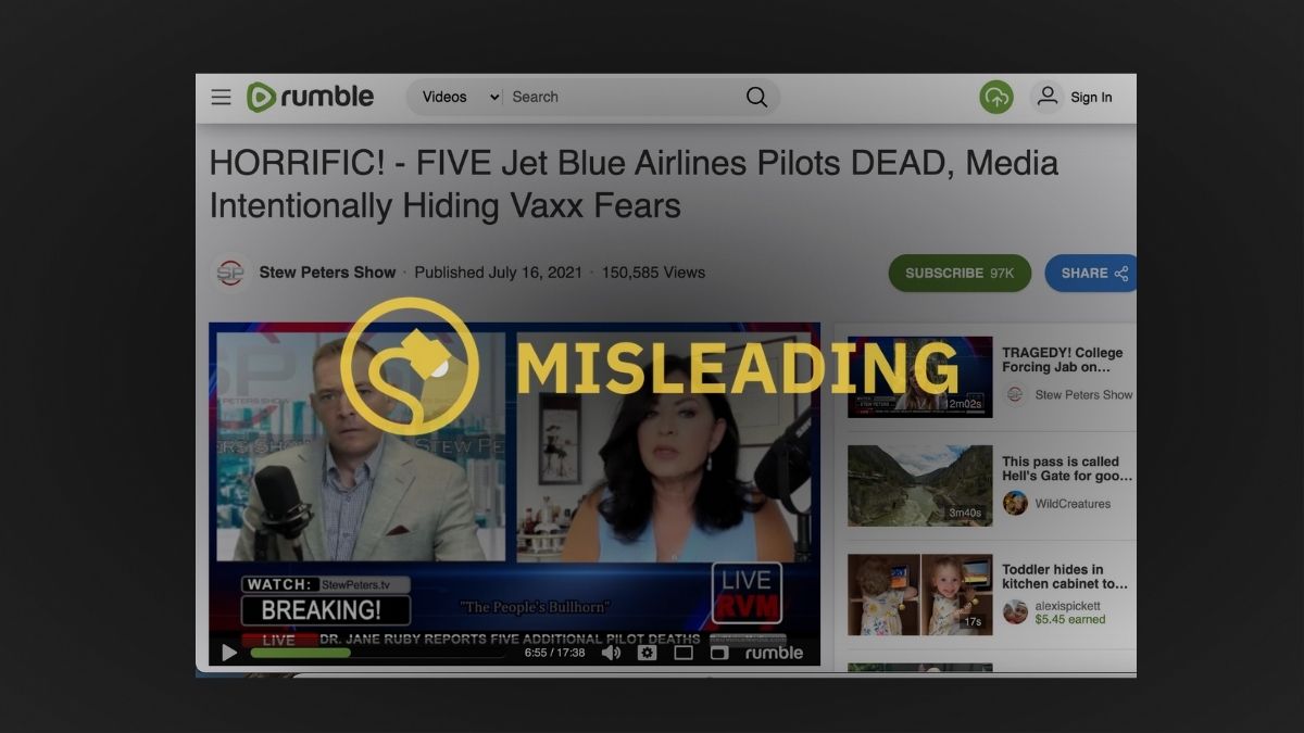 Five JetBlue Pilots Did Not Die From the COVID-19 Vaccine.