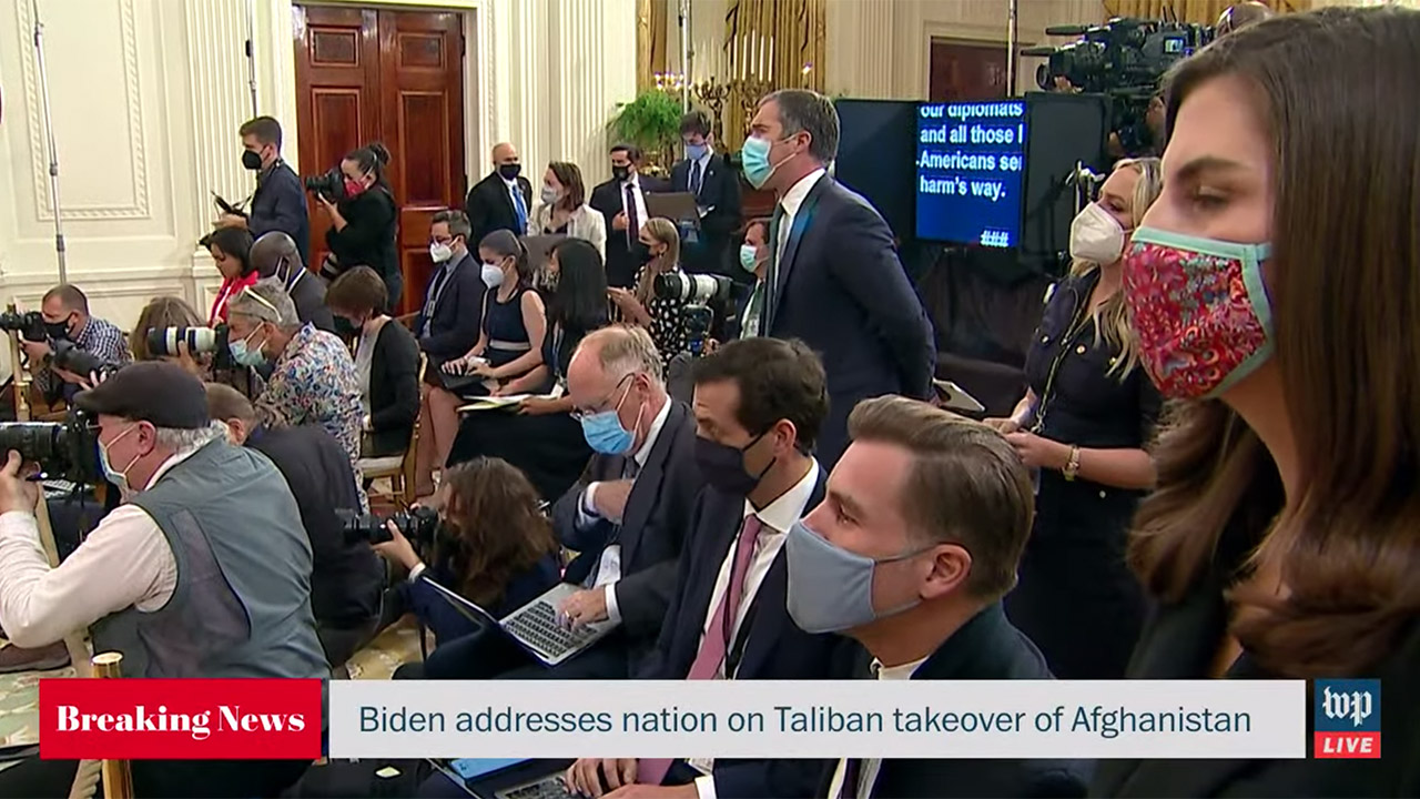 President Joe Biden read a speech about Afghanistan and the Taliban and the teleprompter did not say to leave now.