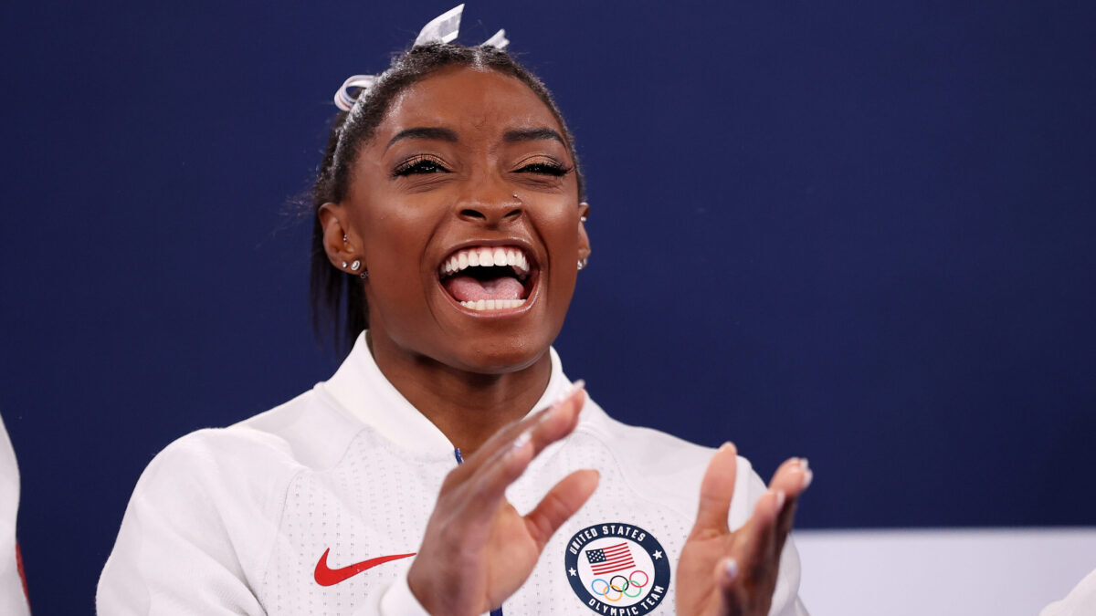 Simone Biles net worth was featured in an internet ad.