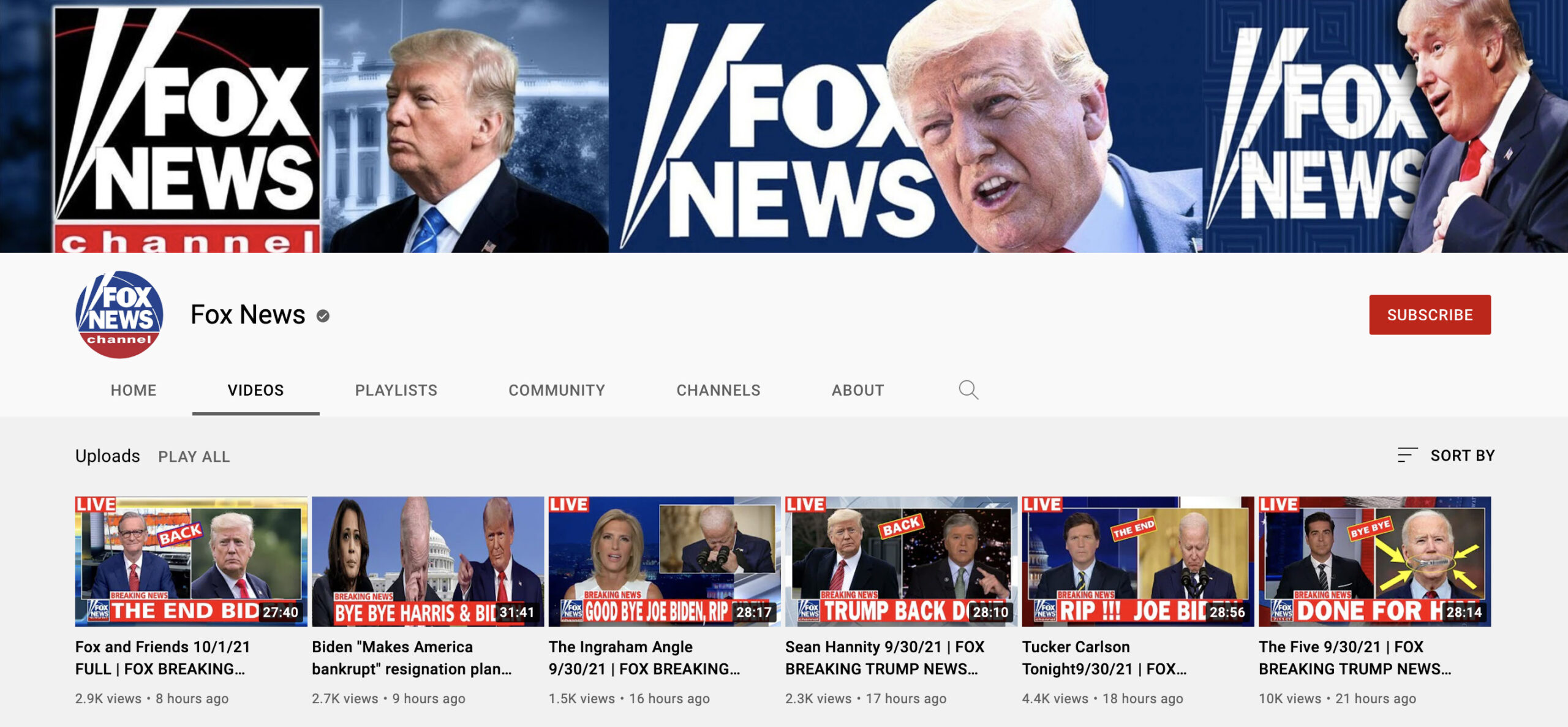 Verified YouTube channels are pushing altered thumbnails on Fox News videos on accounts called Fox News Alert.