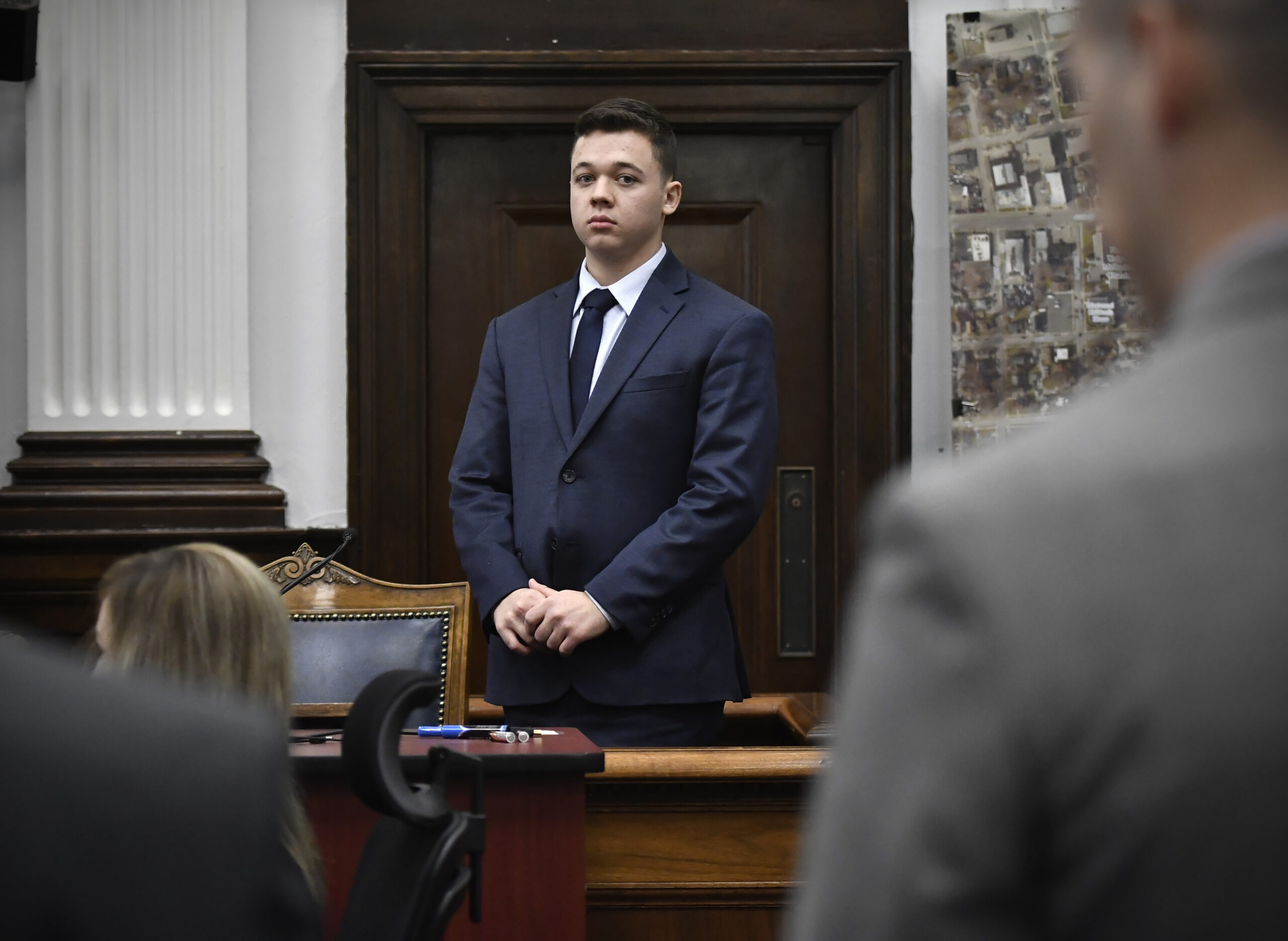 Kyle Rittenhouse waits for the jury to enter the room to continue testifying during his trial at the Kenosha County Courthouse in Kenosha, Wis., on Wednesday, Nov. 10, 2021. Rittenhouse is accused of killing two people and wounding a third during a protest over police brutality in Kenosha, last year. (Sean Krajacic/The Kenosha News via AP, Pool)
