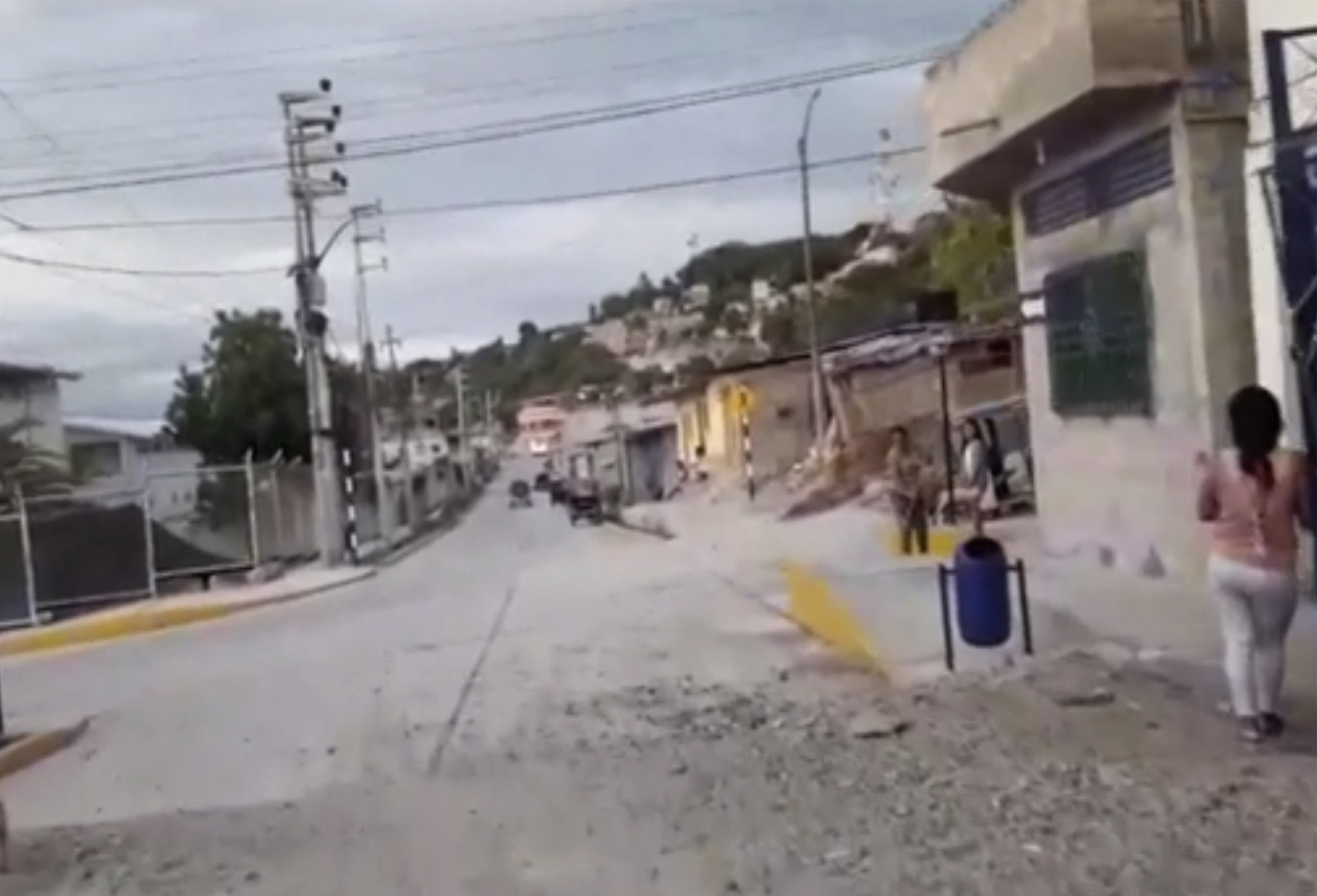 In this grab taken from video a view of debris on a street after an earthquake, in Bagua, Peru, Sunday, Nov, 28, 2021. The U.S. Geological Survey says a strong earthquake with a preliminary magnitude of 7.5 has struck in northern Peru. (AP)
