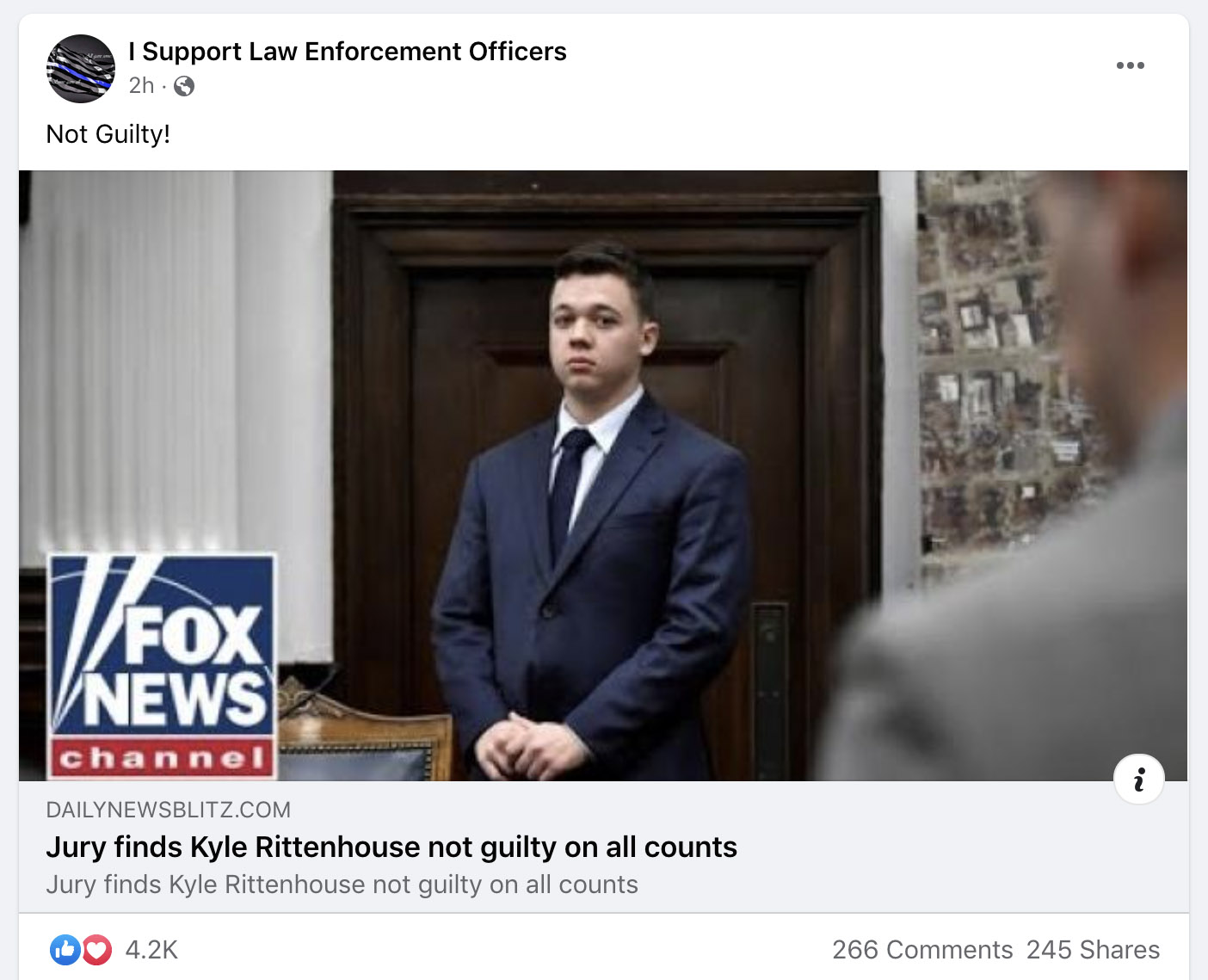 Foreign and other suspect Facebook accounts posted celebratory messages following the acquittal of Kyle Rittenhouse.