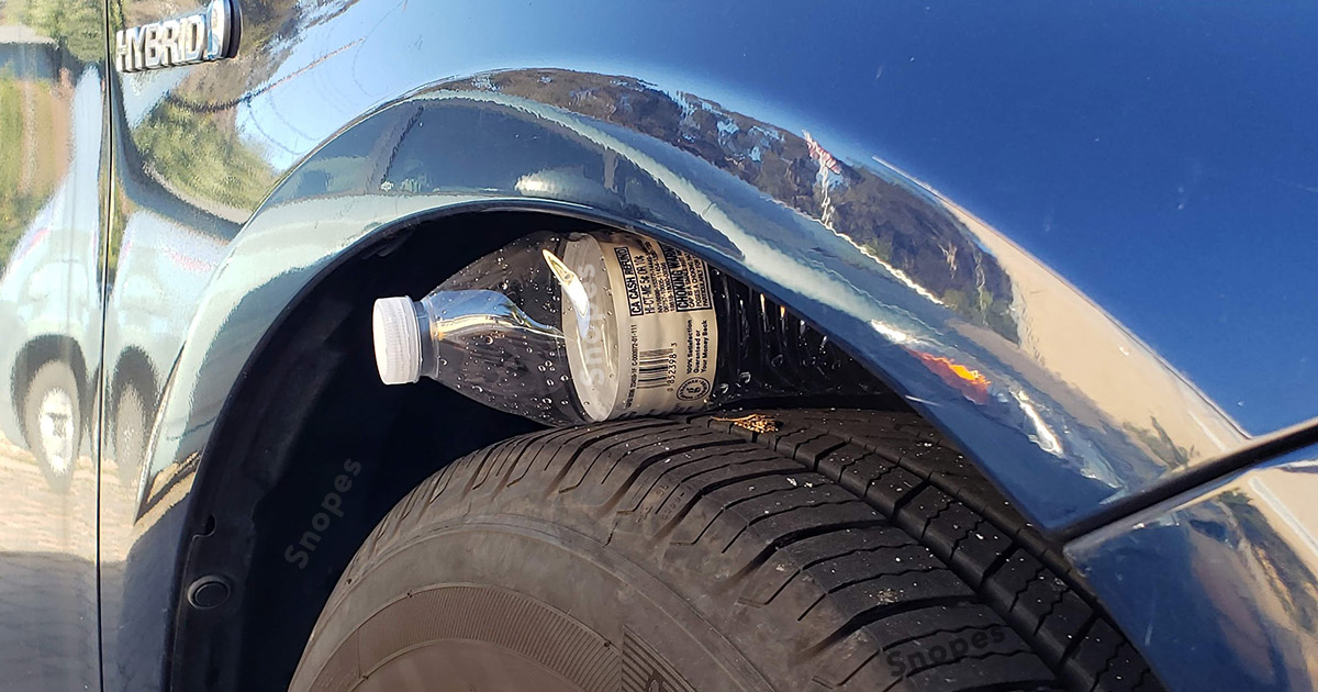 An ad claimed to always put a plastic bottle on your tires when parked and here's why.