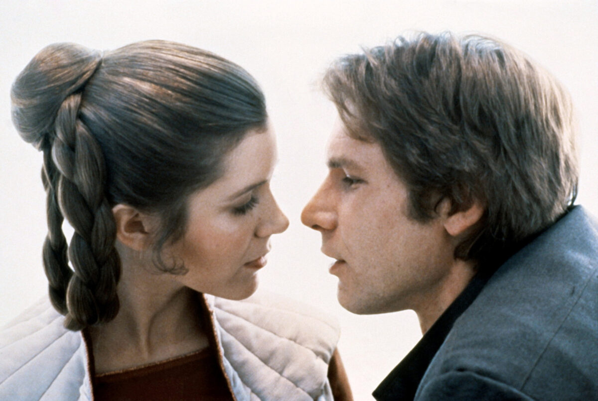 Harrison Ford as Han Solo improvised his line I know to Carrie Fisher's Princess Leia instead of saying I love you too in Star Wars Episode V The Empire Strikes Back.