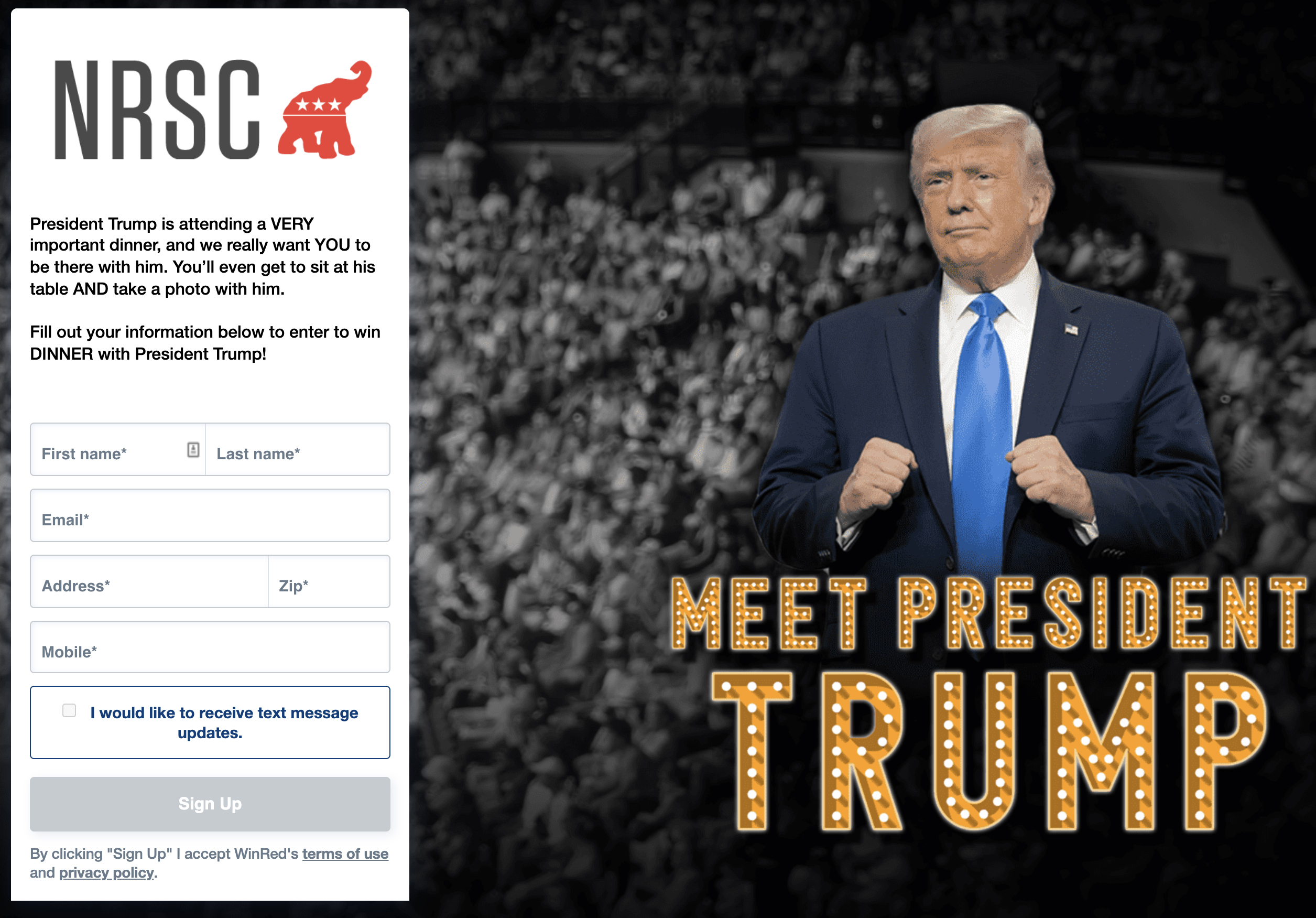 Facebook and Instagram ads from NRSC promised a dinner with Trump and Stefanik.