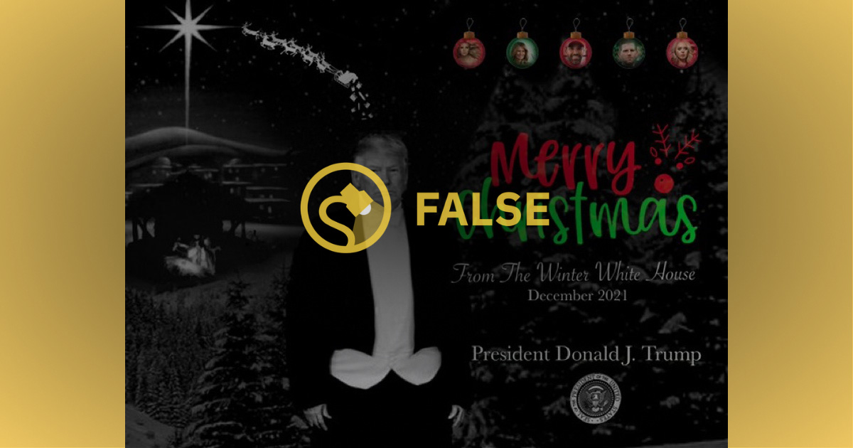 This phallic Christmas card featuring former President Donald Trump was not an official item from the family or his organization.