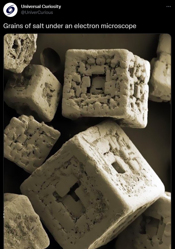 Salt under electron microscope