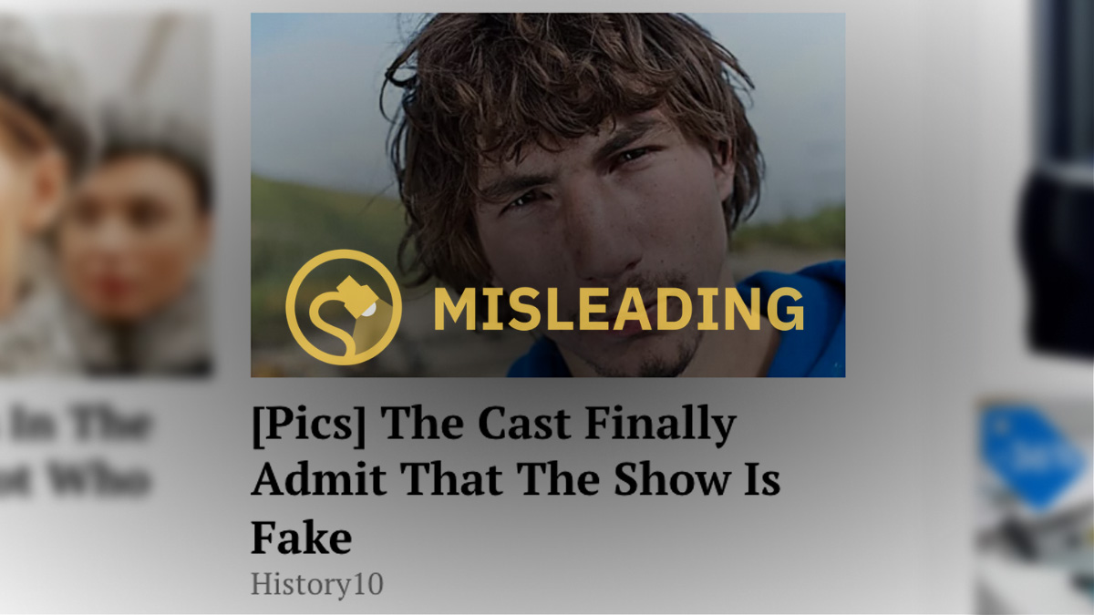 An online advertisement with a photo of Parker Schnabel claimed that a cast member for Gold Rush said the show is fake.