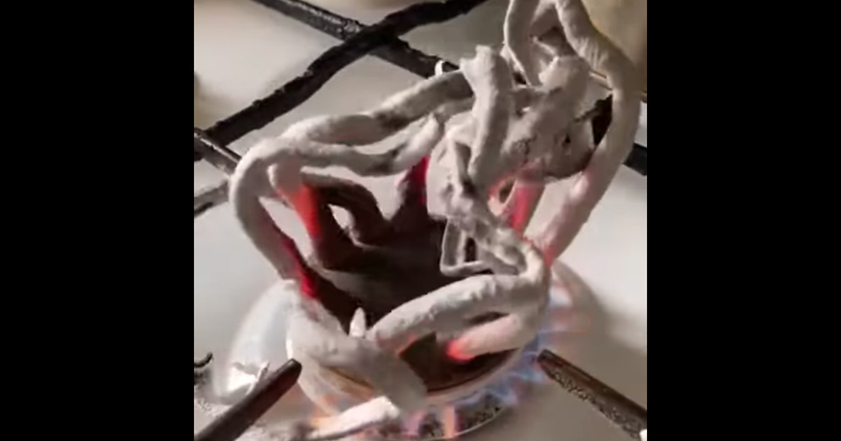 A video on Reddit claimed to show pills burning on top of a stove and they turned out to be calcium gluconate from Russia.
