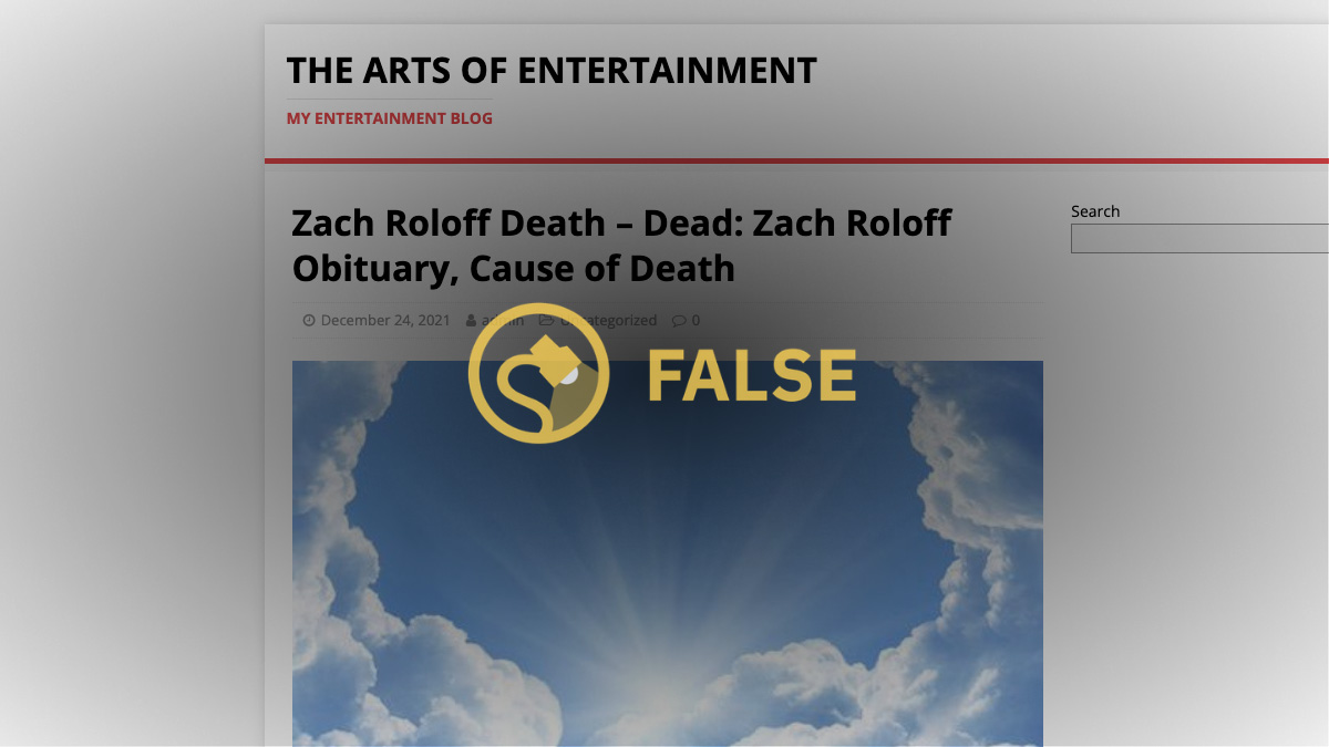 A death hoax for Zach Roloff said he committed suicide but this was nothing more than a false rumor from an Indian website.