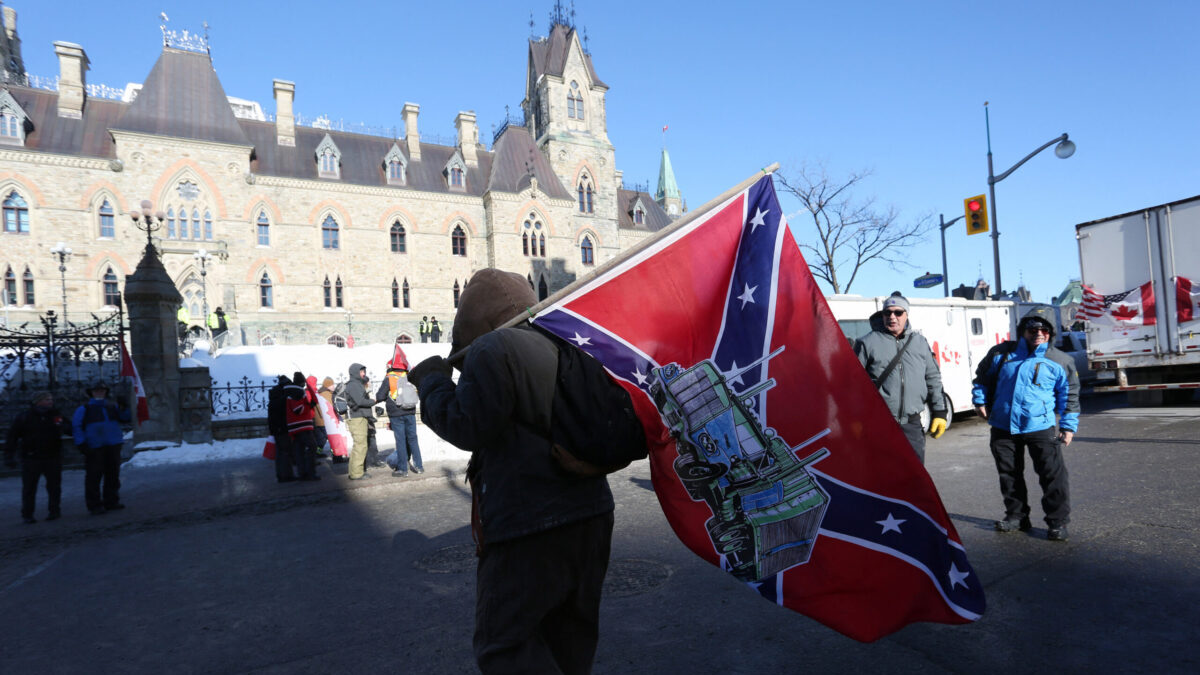 Nazi symbols including swastikas as well as Confederate battle flags were displayed by some of the Freedom Convoy protesters in Canada and led Prime Minister Justin Trudeau to speak on the subject in the House of Commons.