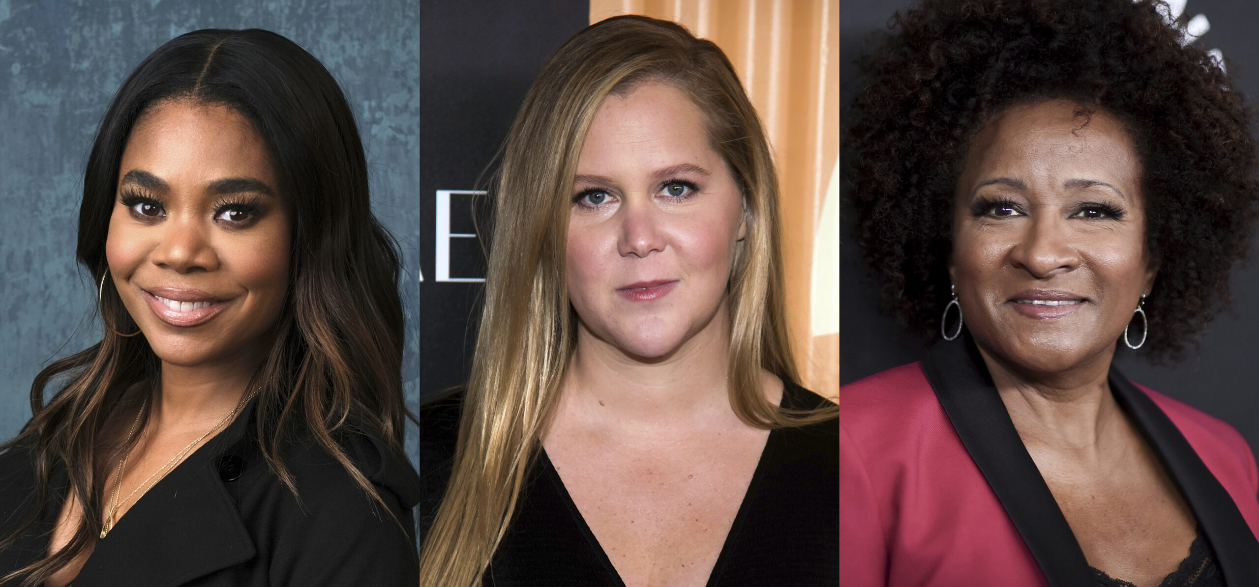 This combination of photos shows Regina Hall, from left, Amy Schumer and Wanda Sykes, who are in final talks to host the 94th Academy Awards. (AP Photo)