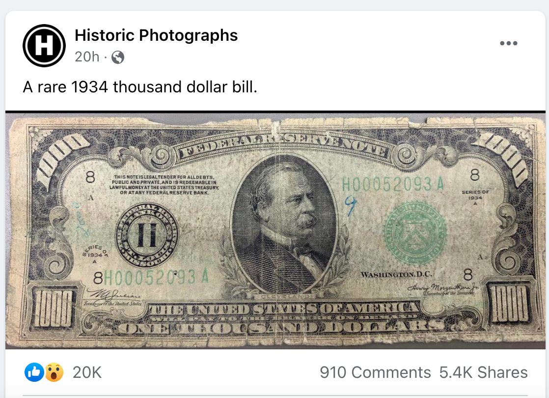 President 1893-1897 Colorized $2 Bill US Legal Tender GROVER CLEVELAND 