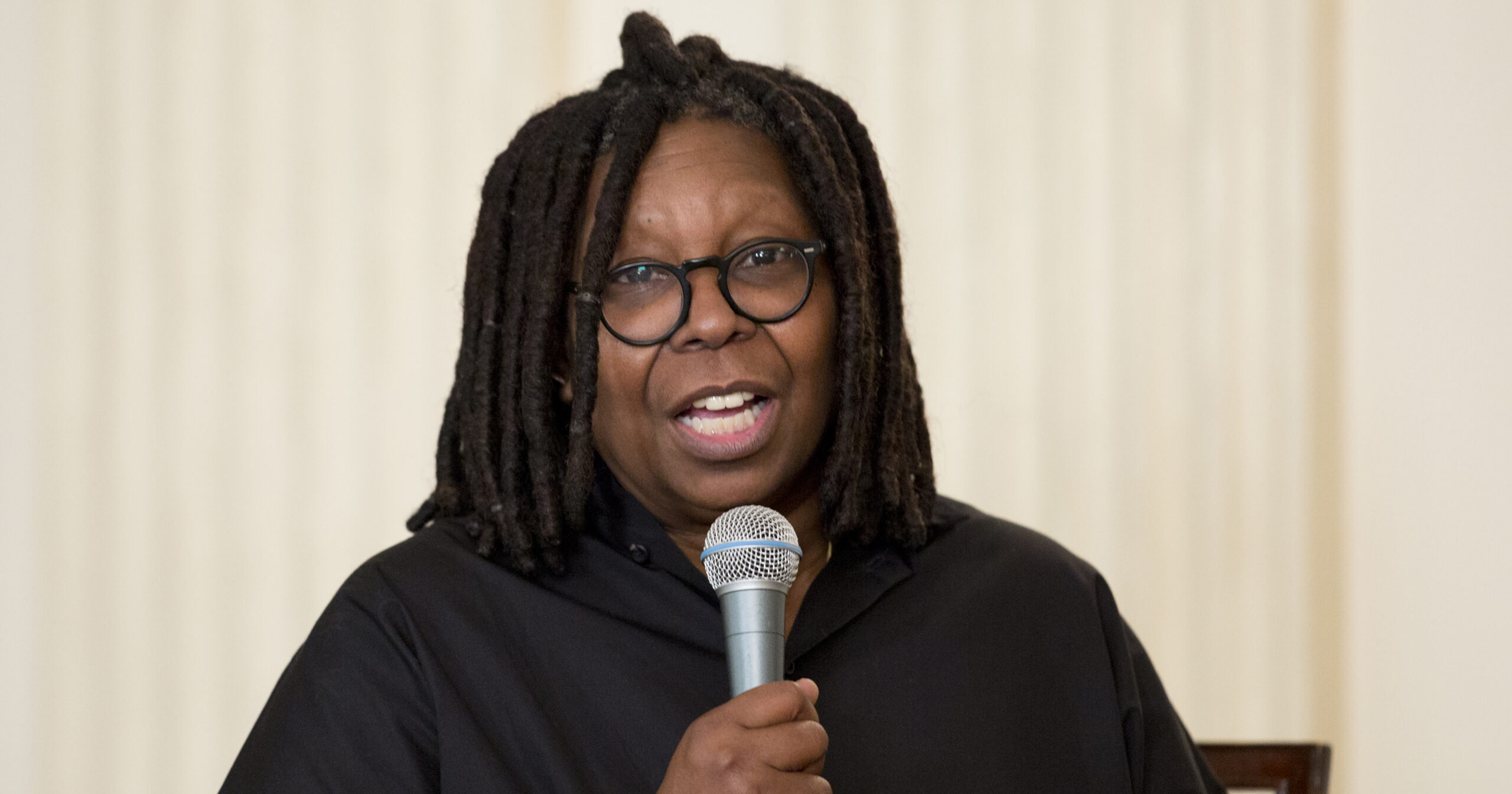 FILE - Whoopi Goldberg speaks during the Broadway at the White House event in the State Dining Room of the White House in Washington, Monday, Nov. 16, 2015. Goldberg has apologized in a tweet Monday, Jan. 31, 2022, for saying the Holocaust was not about race. Her initial comments Monday morning on ABC’s ‘’The View" caused a backlash. (AP Photo/Carolyn Kaster, File)
