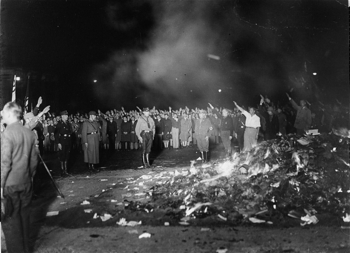 A Reddit post was titled book burning in 1933 and again in 2022 and in this photo it was taken in Opera Square in Berlin Germany on May 10 1933.