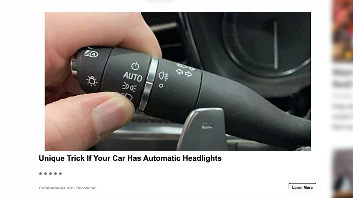 According to a rumor, there is an unusual or unique tip or trick for auto headlights or DRL daytime running lights that allows for a special auto insurance safety discount.