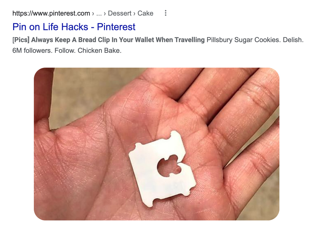 An online advertisement claimed to always keep a bread clip in your wallet when travelling or traveling alone.