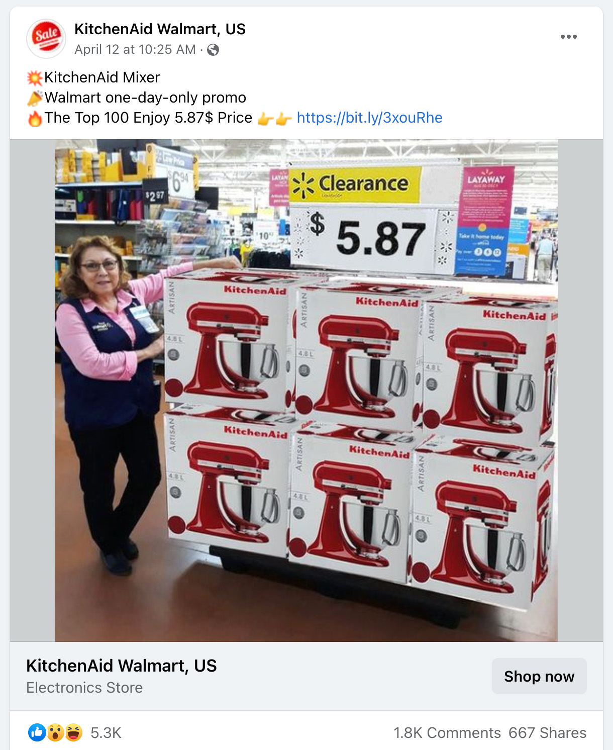 Walmart ไม่ได้แจกเครื่องผสมอาหาร KitchenAid ที่เหลือบน Facebook และไม่ได้ยุติการเป็นหุ้นส่วนกับยักษ์ใหญ่ด้านเครื่องใช้ในครัว
