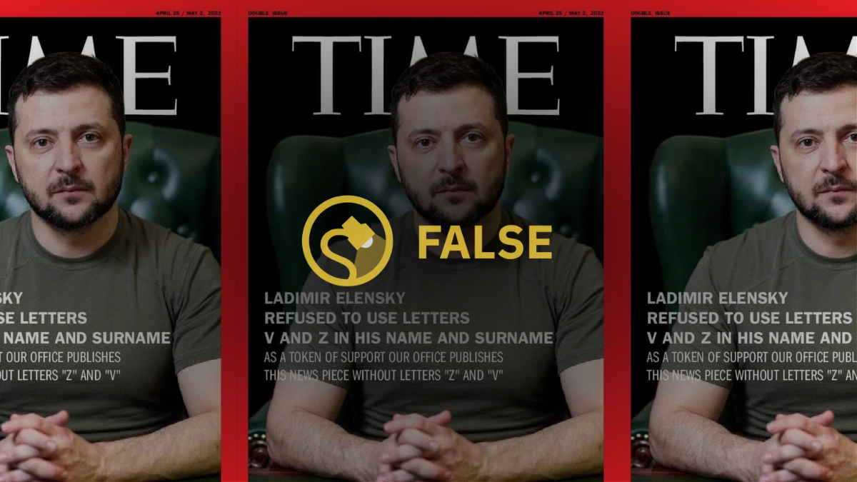 Ladimir Elensky?  Fake Time magazine cover omits ‘Z’ and ‘V’