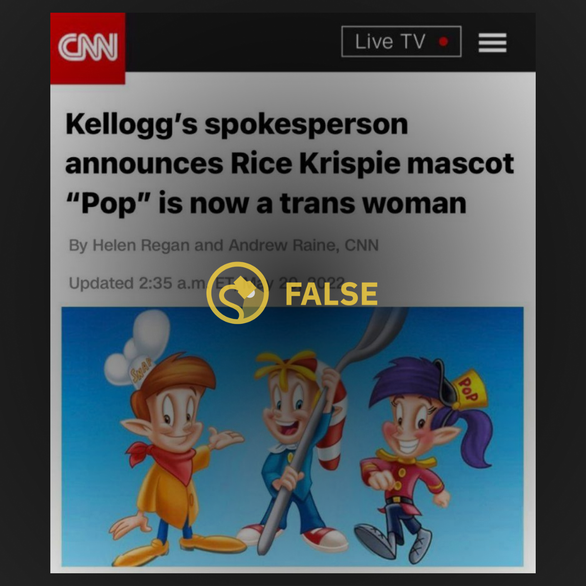 kellogg's announces rice krispies mascot pop is now a trans woman