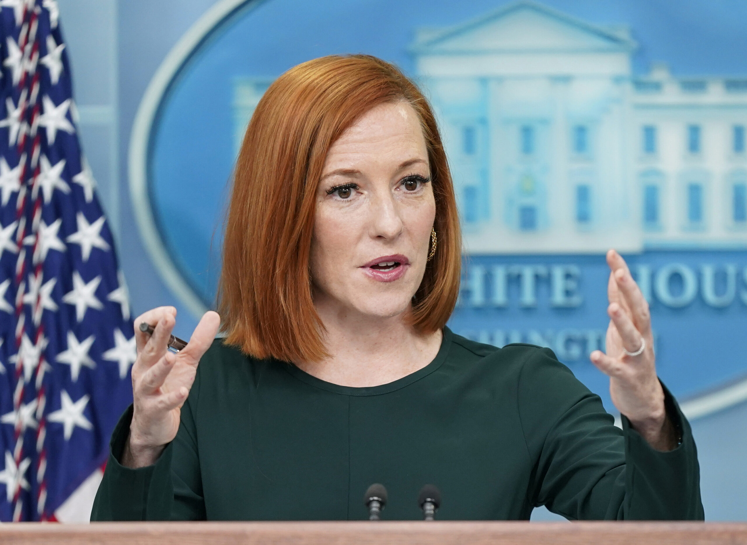 FILE - White House press secretary Jen Psaki speaks during a press briefing at the White House in Washington on March 9, 2022. Psaki has officially landed at MSNBC, where she is expected to make appearances on the network’s cable and streaming programs as well as host a new original show. Psaki will also appear on NBC and during MSNBC’s primetime special election programming throughout the midterms and 2024 presidential election. (AP Photo/Patrick Semansky, File)