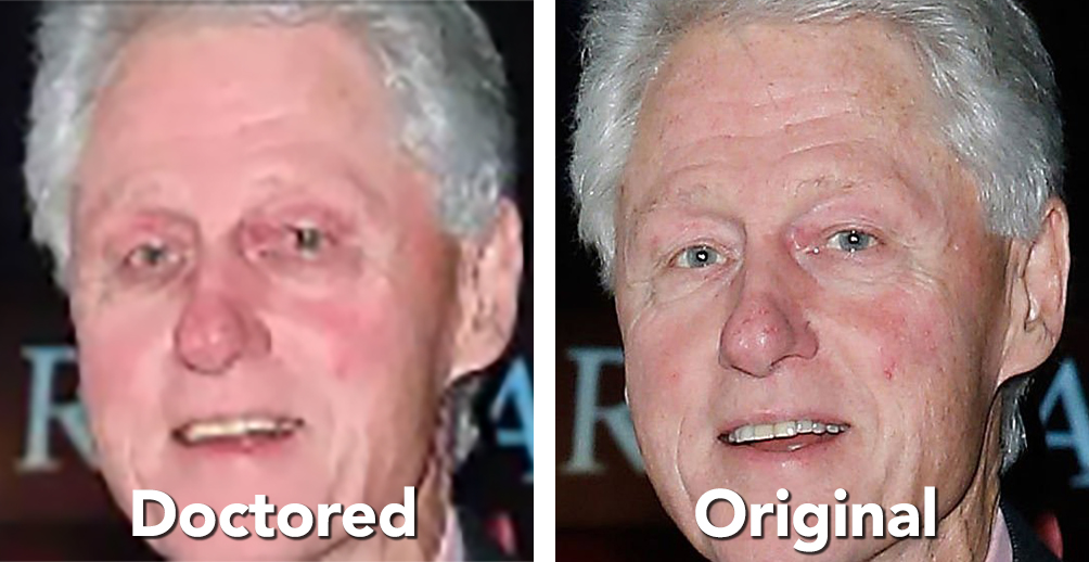 An online advertisement with a photo of former US President Bill Clinton said that his sickness is so obvious now.