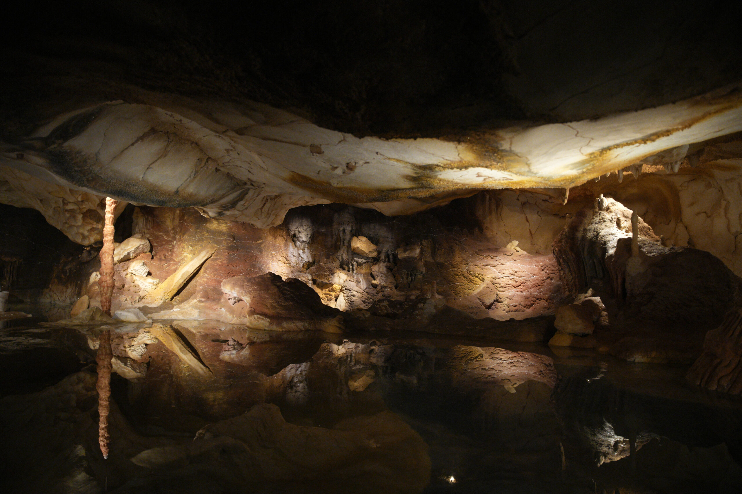A replica of the Cosquer Cave in the Villa Mediterranee is pictured in Marseille, southern France, Thursday, June 2, 2022. From Saturday June 4 2022, in the port city of Marseille, visitors will be able to see a replica of the over 30,000-year old site with copies of the prehistoric paintings that made the cave internationally famous. The Cosquer Cave was discovered in 1985 by diver Henri Cosquer, nestled deep in the sea under the Marseille coastline. (AP Photo/Daniel Cole)