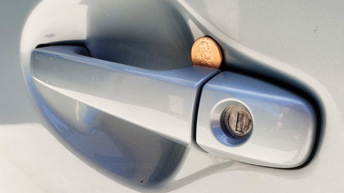An online ad claimed If You See a Coin in Your Car Door Handle, Here's What It Means.